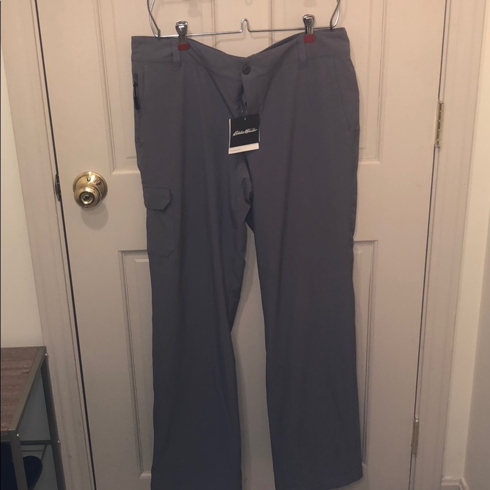Eddie Bauer Gray and Pink Fleece lined Snow Pants